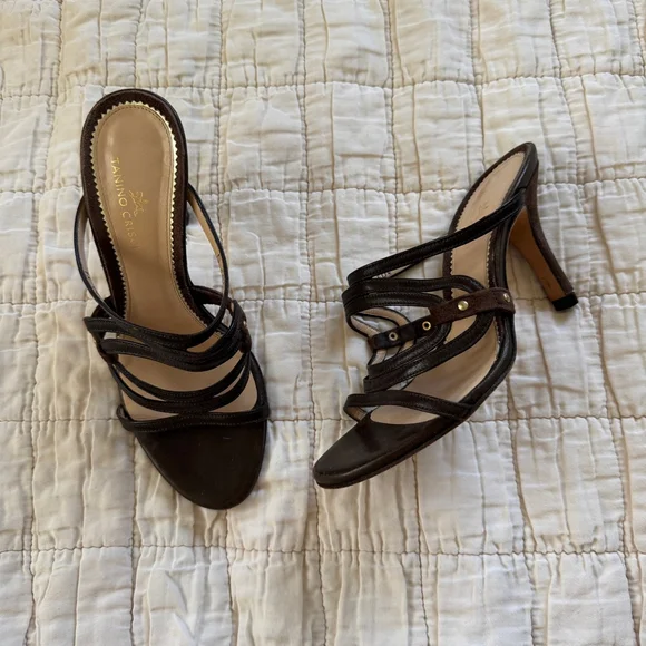 Tanino Crisci Strappy Suede Leather Heels • Size: 34 / 5.5 - Picture 2 of 8